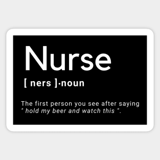 Nurse Definition Funny Nurse Drinking Joke Sticker